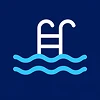 Blue water and pool ladder symbol